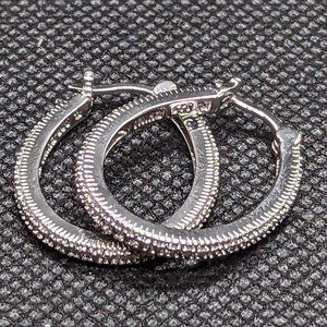Oval Diamond Accent Hoops